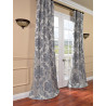 Magdelena Silver & Blue Faux Silk Jacquard Curtain