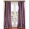 Smokey Plum Grommet Blackout Vintage Textured Faux Dupioni Silk Curtain