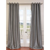 Storm Grey Grommet Blackout Vintage Textured Faux Dupioni Silk Curtain