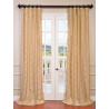 Marakesh Bone Flocked Faux Silk Taffeta Curtain