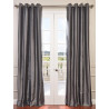 Graphite Grommet Blackout Faux Silk Taffeta Curtain