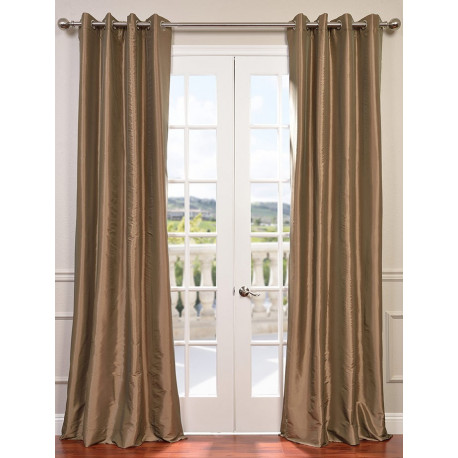 Gold Nugget Grommet Blackout Faux Silk Taffeta Curtain