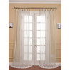 Pair (2 Panels) Solid Off White Voile Poly Sheer Curtain