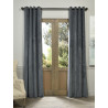 Signature Natural Grey Grommet Blackout Velvet Curtain