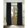 Signature Warm Black Grommet Blackout Velvet Curtain