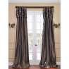 Mushroom Ruched Faux Solid Taffeta Curtain