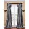 Platinum Ruched Faux Solid Taffeta Curtain