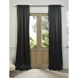 Jet-Black Pole Pocket Blackout Curtain