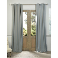 Neutral Grey Pole Pocket Blackout Curtain