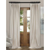 Signature Ivory Double Wide Velvet Blackout Pole Pocket Curtain