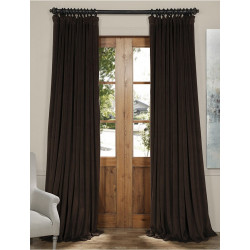 Signature Java Double Wide Velvet Blackout Pole Pocket Curtain