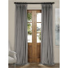 Signature Silver Grey Double Wide Velvet Blackout Pole Pocket Curtains