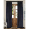 Signature Midnight Blue Double Wide Velvet Blackout Pole Pocket Curtain