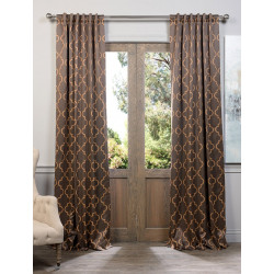 Seville Grey & Gold Blackout Curtain