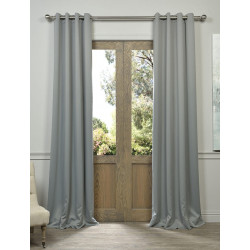 Neutral Grey Grommet Blackout Curtain