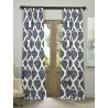 Ikat Blue Printed Cotton Curtain