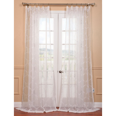 Florentina White Embroidered Sheer Curtain