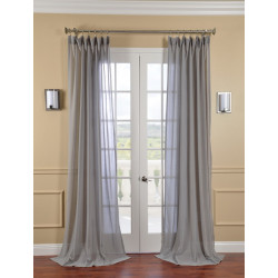 Nickel Faux Linen Sheer Curtain