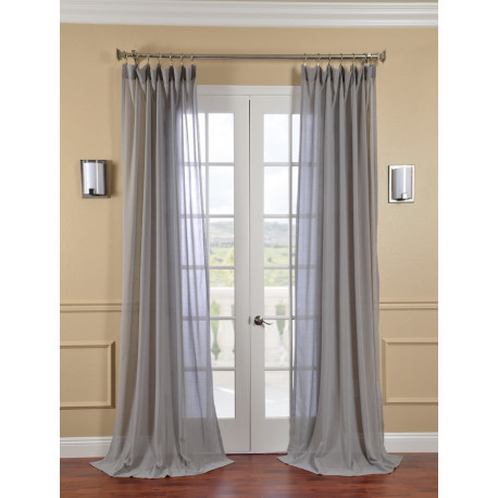 Nickel Faux Linen Sheer Curtain