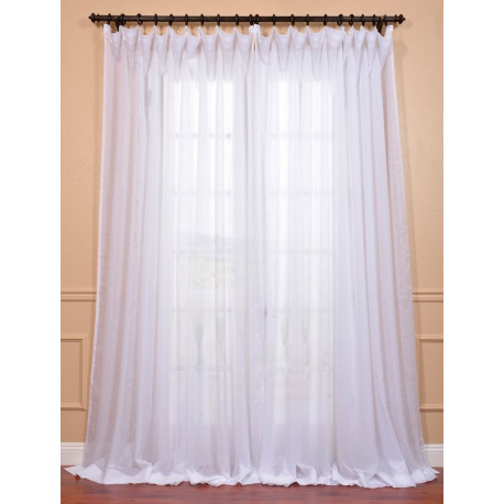 Signature Double Layered & Double Wide White Sheer Curtain