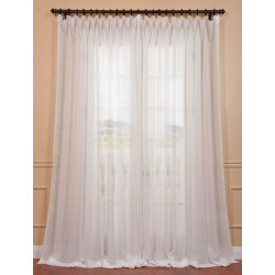 Signature Double Layered Double Wide Off White Sheer Curtain