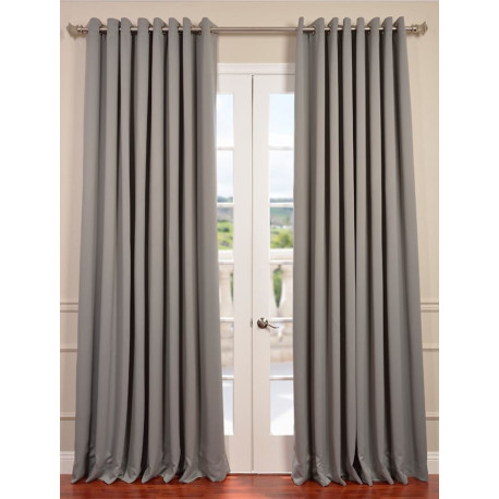 Neutral Grey Grommet Doublewide Blackout Curtain