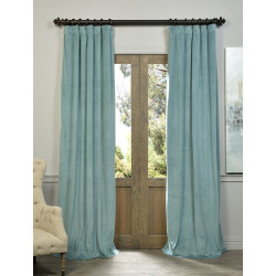 Signature Aqua Mist Blackout Velvet Curtain