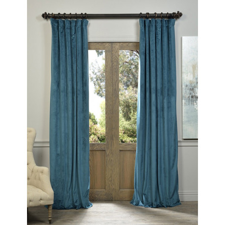 Signature Everglade Teal Blackout Velvet Curtain