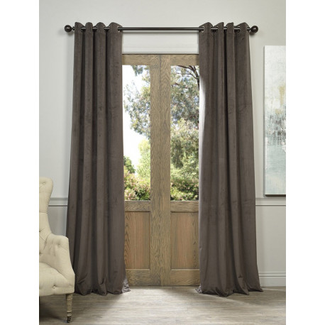 Signature Gunmetal Grey Grommet Blackout Velvet Curtain