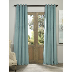 Signature Aqua Mist Grommet Blackout Velvet Curtain