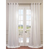 Cloud Faux Linen Grommet Semi Sheer Curtain