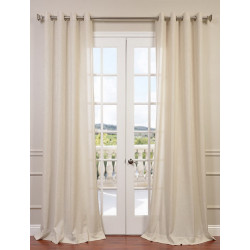 Sand Faux Linen Grommet Semi Sheer Curtain