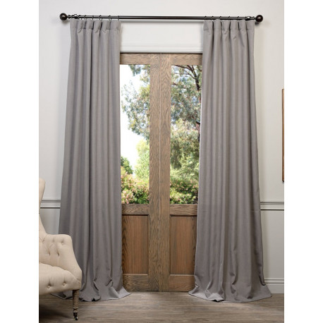 Pewter Grey Heavy Faux Linen Curtain