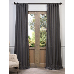 Slate Grey Heavy Faux Linen Curtain