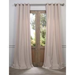 Latte Grommet Heavy Faux Linen Curtain