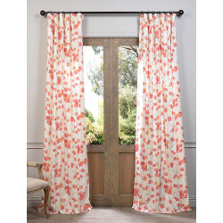 Dogwood Rose Printed Cotton Curtain