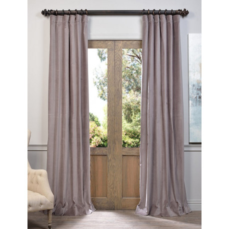 Flint Grey Vintage Cotton Velvet Curtain