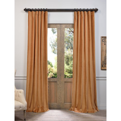 Gold Vintage Cotton Velvet Curtain