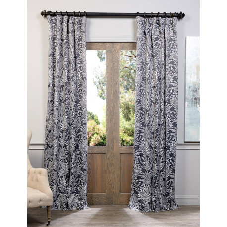 Flora Grey Blackout Curtain