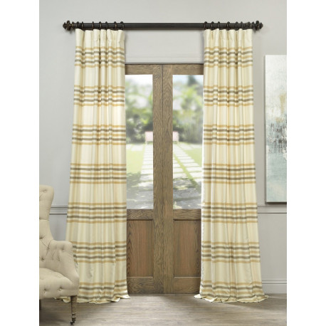 Creme Brulee Horizontal Stripe Jacquard Curtain