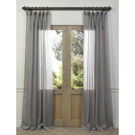 Signature Double Layered Grey Sheer Curtain