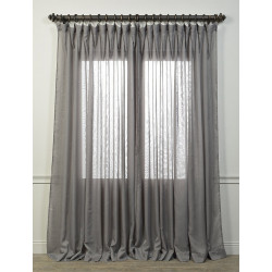 Signature Double Wide Grey Sheer Curtain