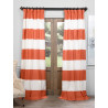 Henna & Off White Horizontal Stripe Curtain