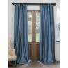 Provencial Blue Blackout Vintage Textured Faux Dupioni Curtain