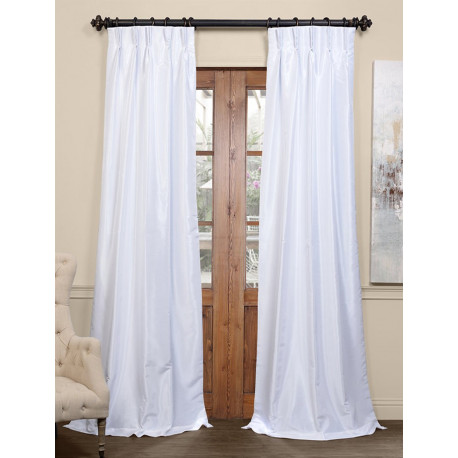 Ice Blackout Vintage Textured Faux Dupioni Pleated Curtain