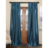 Peacock Blackout Vintage Textured Faux Dupioni Pleated Curtain