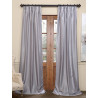 Silver Blackout Vintage Textured Faux Dupioni Pleated Curtain