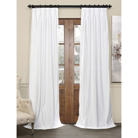 Signature Off White Pleated Blackout Velvet Curtain