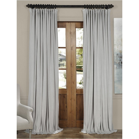 Signature Reflection Grey Doublewide Blackout Velvet Curtain