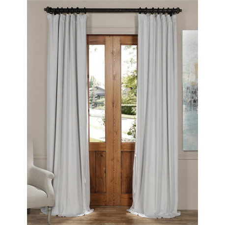 Signature Reflection Grey Blackout Velvet Curtain